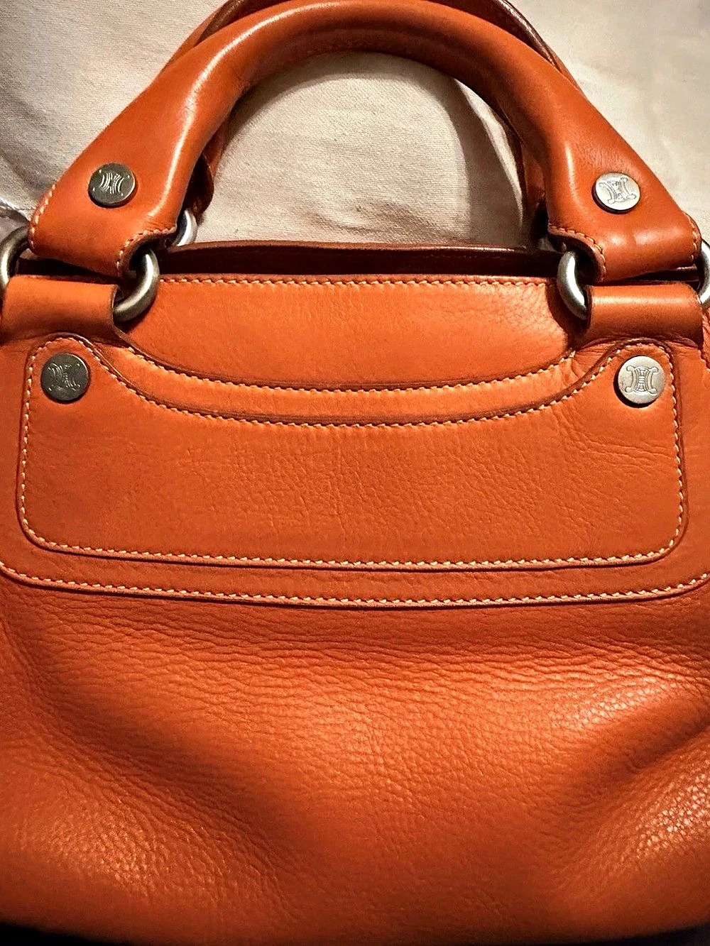 Celine Boogie Bag Orange Leather Tote - Picture 5 of 11